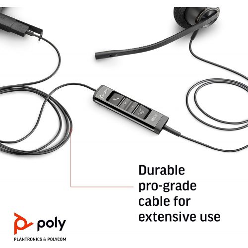  Poly (Plantronics + Polycom) Poly? EncorePro?525?USB A and USB C?USB Headset?(Plantronics)? Acoustic Hearing Protection? ?Hold?&?Call Answer Buttons Dual Ear Wearing Style