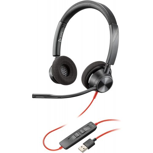  Poly (Plantronics + Polycom) Plantronics Blackwire 3320 USB A Wired, Dual Ear (Stereo) Headset with Boom Mic USB A to Connect to Your PC, Mac or Cell Phone Works with Teams, Zoom & More