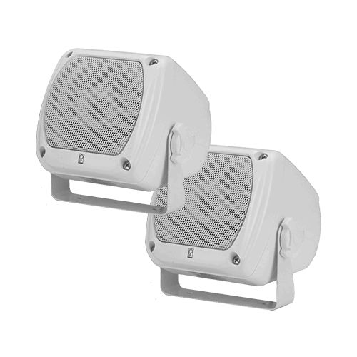  Poly-Planar Poly Planar #MA-840-W 4x4 Compact Box Speaker, White, 40 Watts