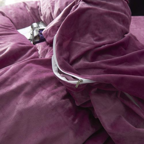  PomCo Velvet Flannel Duvet Cover Set King for Boys Girls Ruffle Duvet Cover with Zipper Closure Soft Winter Bedding Set Warm Comforter Cover and Pillow Shams (Dark Blue,King)