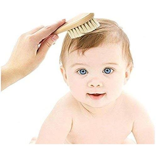  [아마존베스트]Natural Soft Newborn Baby Brush Set  Goat Hair Bristles with Eco-Friendly Wood Handle | Wooden Infant Cutie Comb by PomPerfect