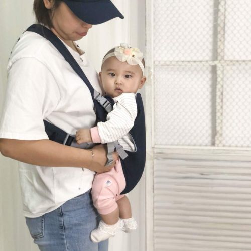  Pomeat Breathable Flip Baby Carrier Backpack with Removable Cushion,Infant Carrier,0-16 Months, Navy