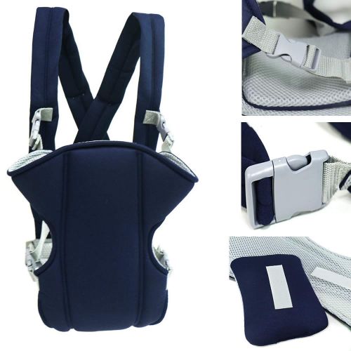  Pomeat Breathable Flip Baby Carrier Backpack with Removable Cushion,Infant Carrier,0-16 Months, Navy