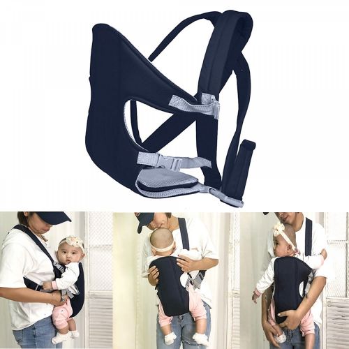  Pomeat Breathable Flip Baby Carrier Backpack with Removable Cushion,Infant Carrier,0-16 Months, Navy