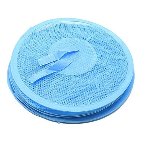  [아마존베스트]Pomeat Hanging Mesh Space Saver Bags Organizer 4 Compartments, Mesh Hanging Storage Organizer Toy Storage Space Saver Bags for Kid Room, Blue