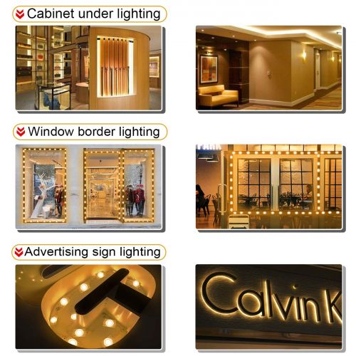  Storefront LED Lights LED Module Lights Pomelotree Waterproof Window Led Lights Business Decorative Lights 12V COB SMD LED Lights for Advertising Signs 200LM 20FT (2 Packs) (Warm W