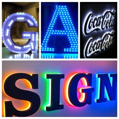  LED Storefront Lights, Pomelotree 40ft 80 Pieces Waterproof Decorative Light for Letter Advertising Signs, 4 Set 5050 SMD LED Light Module Storefront Window Strip Light(RGB Light)