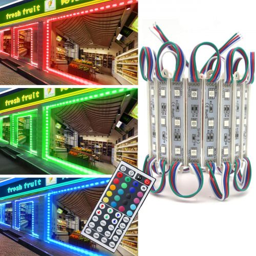  LED Storefront Lights, Pomelotree 40ft 80 Pieces Waterproof Decorative Light for Letter Advertising Signs, 4 Set 5050 SMD LED Light Module Storefront Window Strip Light(RGB Light)