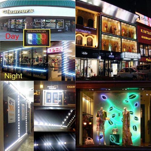  LED Storefront Lights, Pomelotree 40ft 80 Pieces Waterproof Decorative Light for Letter Advertising Signs, 4 Set 5050 SMD LED Light Module Storefront Window Strip Light(RGB Light)