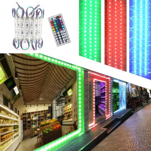  Storefront Lights, Pomelotree 2 Pack 3 Led 40PCS 5050 Super Bright LED Module Lights Waterproof Decorative Light with Tape Adhesive for Store Window Lighting and Advertising Signs