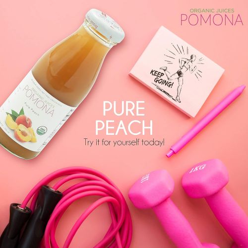  Pomona Organic POMONA Pure Peach Juice, 8.4 Ounce Bottle (Pack of 12), Cold Pressed Organic Juice, Non-GMO,...