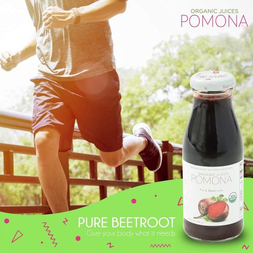  Pomona Organic POMONA Organic Pure Beet Juice, 8.4 Ounce Bottle (Pack of 12), Cold Pressed Organic Juice,...
