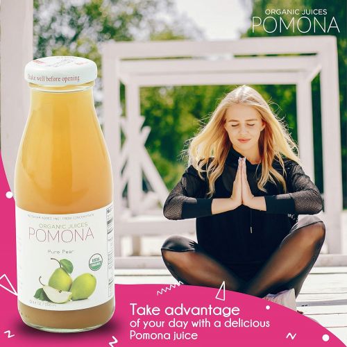  Pomona Organic POMONA Pure Pear Juice, 8.4 Ounce Bottle (Pack of 12), Cold Pressed Organic Juice, Non-GMO,...