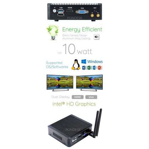  Pondesk Perfect pfSense, Sophos, Untangle, Ubuntu, ClearOS, Freebsd, Monowall, Debian etc Intel AES-NI Atom E3845 4 LAN with WiFi LTE HD Fanless Firewall Appliance Router(4GB RAM,120GB mSA