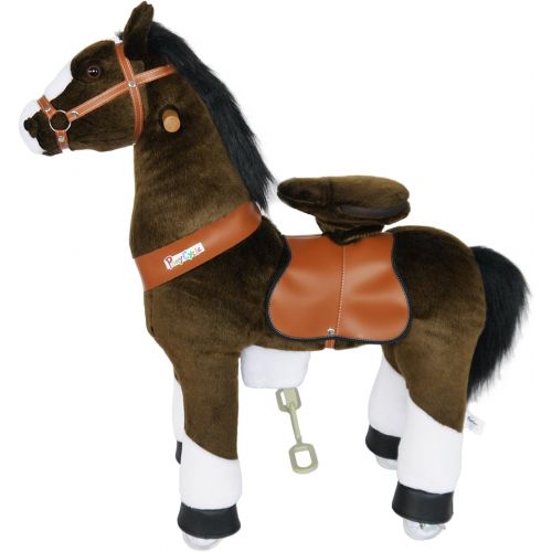  PonyCycle Official Ride On Horse No Battery No Electricity Mechanical Horse Chocolate with White Hoof Medium for Age 4-9