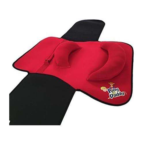  Pony Up Daddy - Neoprene Parent Saddle with Easy Close Strap - Features Padded Seat and Grab Handle for Safe and Comfortable Play Pony Rides - Fits Up to 50 Chest Size - Raider Red