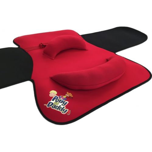  Pony Up Daddy - Neoprene Parent Saddle with Easy Close Strap - Features Padded Seat and Grab Handle for Safe and Comfortable Play Pony Rides - Fits Up to 50 Chest Size - Raider Red