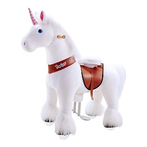  [아마존베스트]PonyCycle Official Riding Horse Zebra Black and White Giddy up Pony Plush Toy Walking Animal for Age 4-9 Years Medium Size - N4012