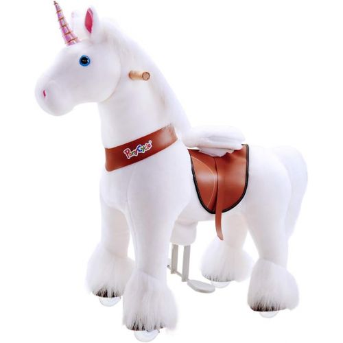  [아마존베스트]PonyCycle Official Riding Horse Zebra Black and White Giddy up Pony Plush Toy Walking Animal for Age 4-9 Years Medium Size - N4012