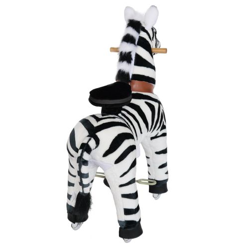  PonyCycle Official Ride On Horse Zebra No Battery No Electricity Mechanical Zebra White & Black Medium for Age 4-9