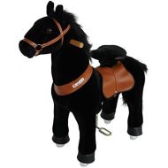 PonyCycle Official Ride On Horse No Battery No Electricity Mechanical Horse Black Medium for Age 4-9