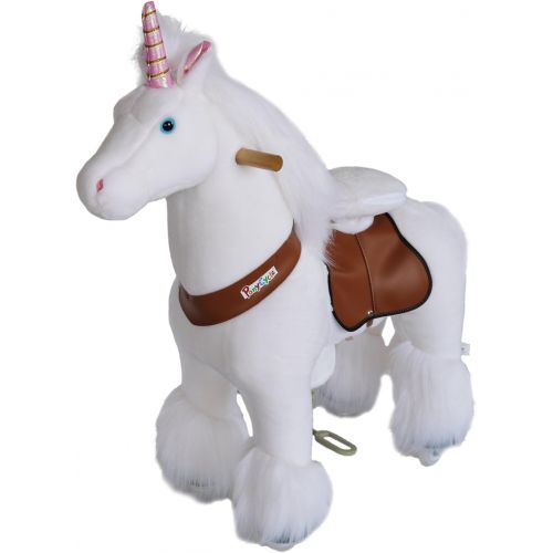 PonyCycle Official Ride On Unicorn No Battery No Electricity Mechanical Unicorn White Small for Age 3-5
