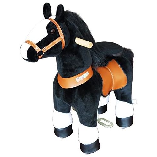  Ponycycle Pony Cycle Ride On Horse No Need Battery No Electric Just Walking Horse BLACK STALLION - Size MEDIUM for 4 to 10 Years Old