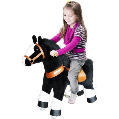  Ponycycle Pony Cycle Ride On Horse No Need Battery No Electric Just Walking Horse BLACK STALLION - Size MEDIUM for 4 to 10 Years Old