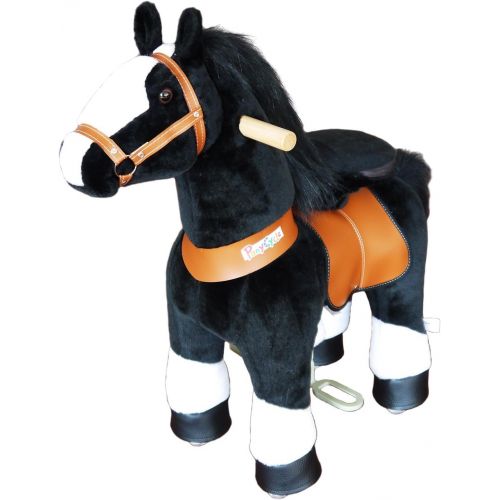  Ponycycle Pony Cycle Ride On Horse No Need Battery No Electric Just Walking Horse BLACK STALLION - Size MEDIUM for 4 to 10 Years Old