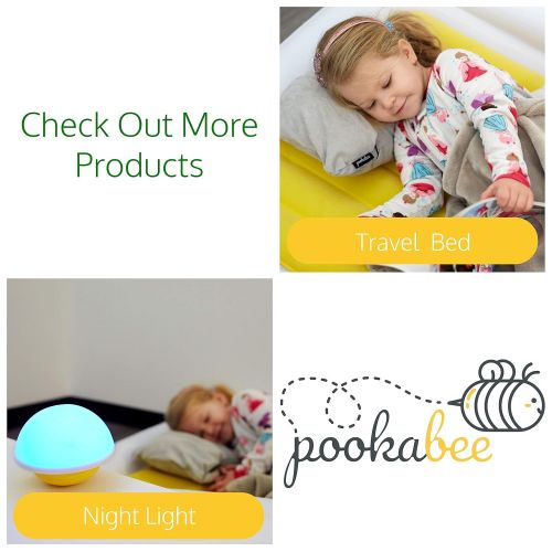  Pookabee Inflatable Toddler Bed for Kids - Bundle Memory Foam Travel Pillow. The Perfect Portable Bed with Safety Bumpers for Sleepovers, Camping & Travel