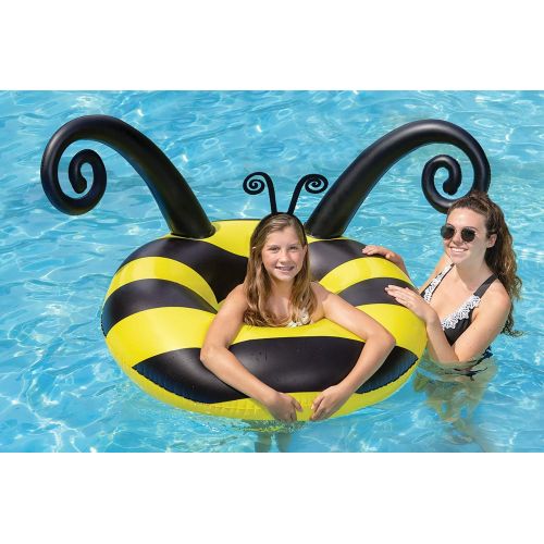  Poolmaster Bumble Bee Inflatable Swimming Pool Party Float - (48 Inch), Yellow/Black