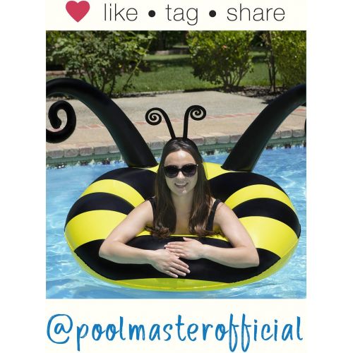  Poolmaster Bumble Bee Inflatable Swimming Pool Party Float - (48 Inch), Yellow/Black