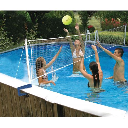  Poolmaster 72786 Above-Ground Pool Water Volleyball and Badminton Pool Game with Bracket Mounts
