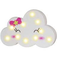 Pooqla LED Emoji Cloud Night Lights, 3D Smile Marquee Cloud Signs, Battery Operated Decorative Lamp Toy Home Wall Decor for Girls Kids Baby Nursery Room Dorm (Bowknot Cloud)