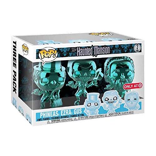 POP! Disney The Haunted Mansion 3 Pack Teal Metallic Chrome, Phineas, Ezra, Gus; Exclusive!