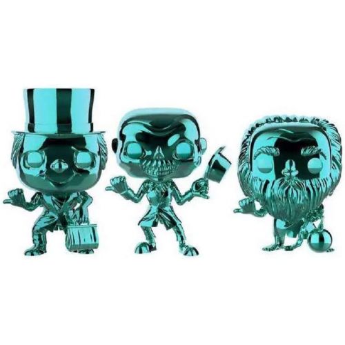  POP! Disney The Haunted Mansion 3 Pack Teal Metallic Chrome, Phineas, Ezra, Gus; Exclusive!