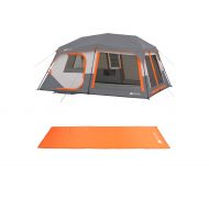 Pop OZARK TRAIL| 10-Person| Instant Lighted Cabin Tent Bundle Lightweight| Insulated| Self-Inflating Air Pad|Orange|