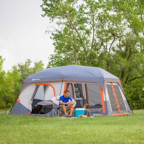  Pop OZARK TRAIL| 10-Person| Instant Lighted Cabin Tent Bundle Lightweight| Insulated| Self-Inflating Air Pad|Orange|