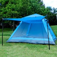 Pop Instant 4 Person Hydraumatic Large Dome Tent Double Layer 2-Door Opening Screened Family Camping Canopy Shelter Tent (82 x 82 x 53)