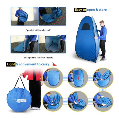 비보 Pop up tent VIVOHOME 7FT Height Privacy Shelter, Portable Easy Pop up Dressing Changing Room, Ultraviolet-Proof Camping Shower Tent