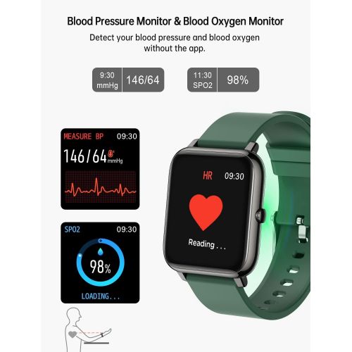  [아마존베스트]Popglory Smart Watch, Fitness Tracker with Blood Pressure Monitor, Fitness Watch with Heart Rate Monitor, Sleep Monitor, IP67 Waterproof Sports Watch, Pedometer for Android and iOS