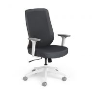 Poppin Dark Gray Max Task Chair High Back, White Frame