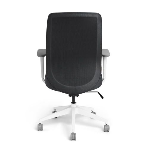  Poppin Dark Gray Max Task Chair High Back, White Frame