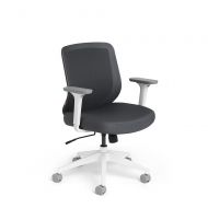 Poppin Dark Gray Max Task Chair, Mid Back, White Frame