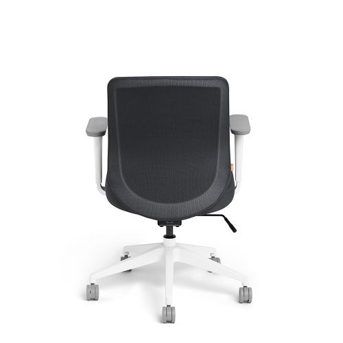  Poppin Dark Gray Max Task Chair, Mid Back, White Frame