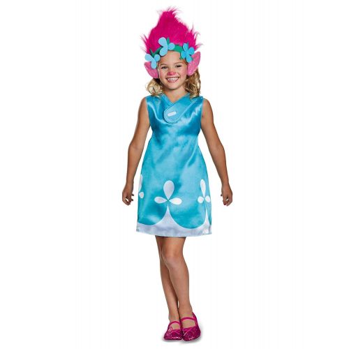  Poppy Classic W/Headband Trolls Costume, Blue, X-Small (3T-4T)