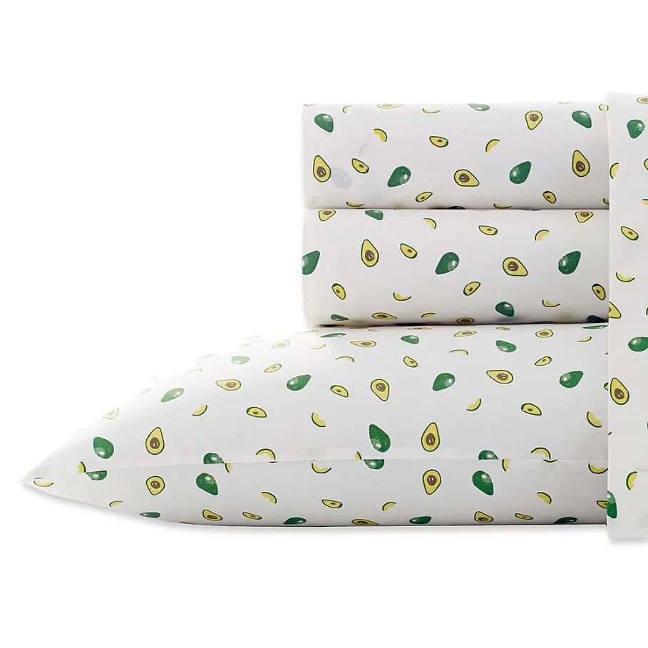 Poppy & Fritz Avocados 200-Thread-Count Sheet Set in Green