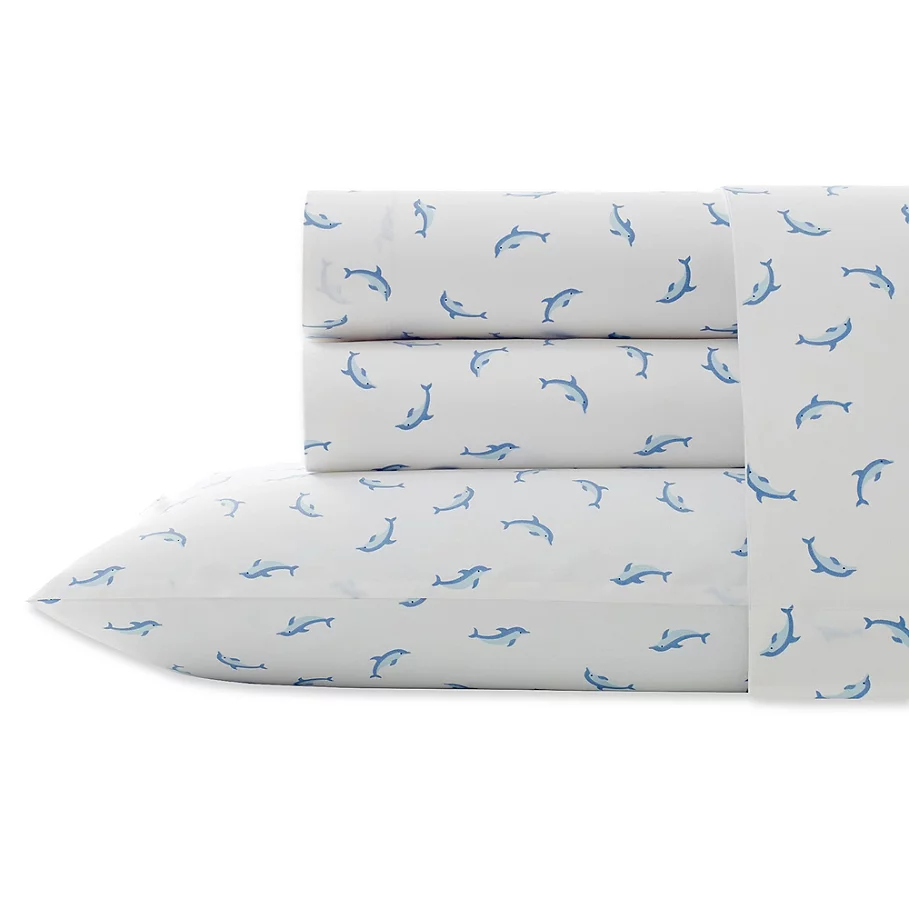 Poppy & Fritz Dolphins 200-Thread-Count Sheet Set in Blue