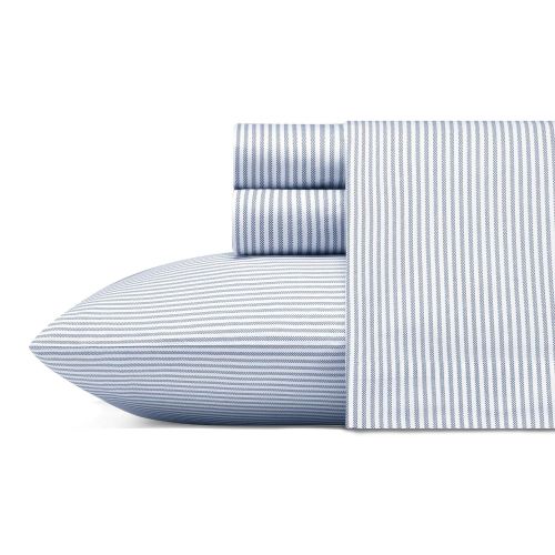  Poppy & Fritz Oxford Stripe Sheet Set Queen Blue