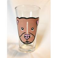 /PoppyRaeGlassware Pint-size Puppers custom hand painted dog portrait on pint glass